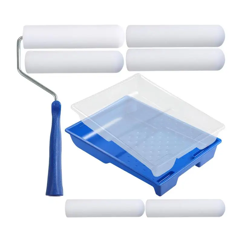 Wall Paint Roller Kit House Painting Foam Applicator Rolling Tool Paint Stick Roller For Home Renovation Craft Work On Cabinets