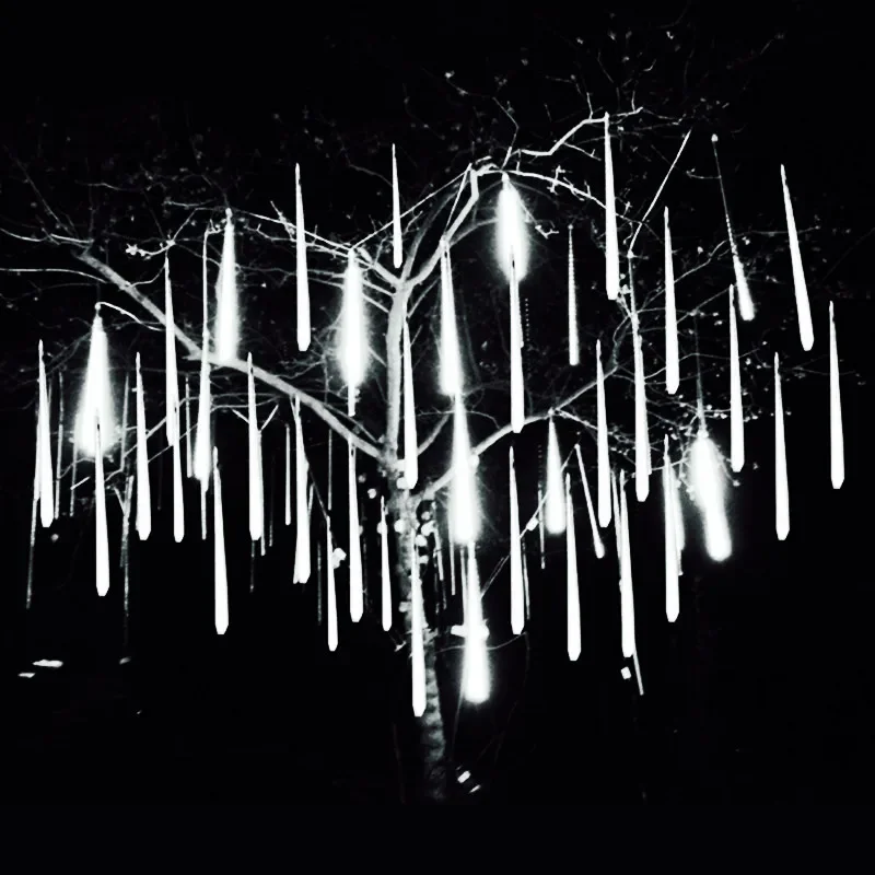 EU Plug/US Plug Meteor Shower String Light Outdoor Street Garden Wedding Christmas Tree Decoration LED Holiday Meteoric Lighting