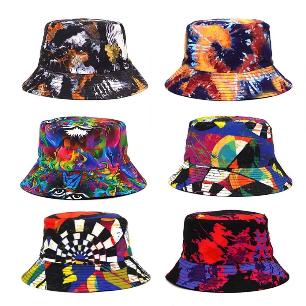 Spring Summer Double-Sided Bucket Hat Big Brim Portable Sun Hat Foldable Fisherman Cap for Women Men