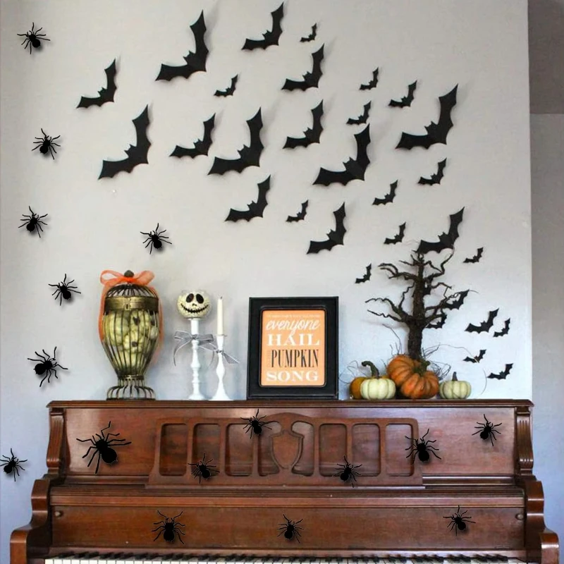 60Pcs 3D Black Bats…