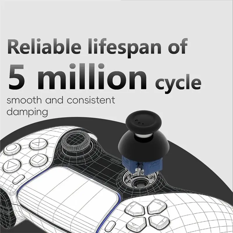 SQPP-For PS5 Controller Gamepad Replacement Stick 2 Pieces TMR Magnetic Joystick K-Silver Adjustable 30-80Gf Anti-Drift JT13-005