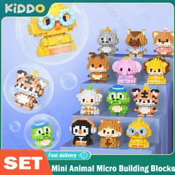 Mini Animal Micro Building Blocks Assembly Cute Lion Penguin Bear Mini Zoo DIY Bricks Home Decoration Toys for Children Gift Set