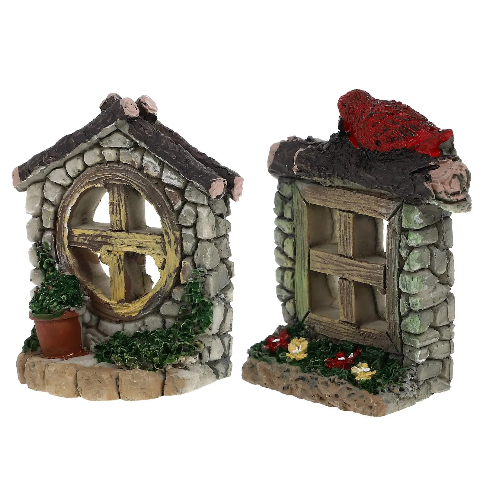 2 pezzi acquario succulente vaso di fiori in resina artigianale non sbiadito acquario ornamento accessorio fai da te decorazioni per la casa giardino in miniatura