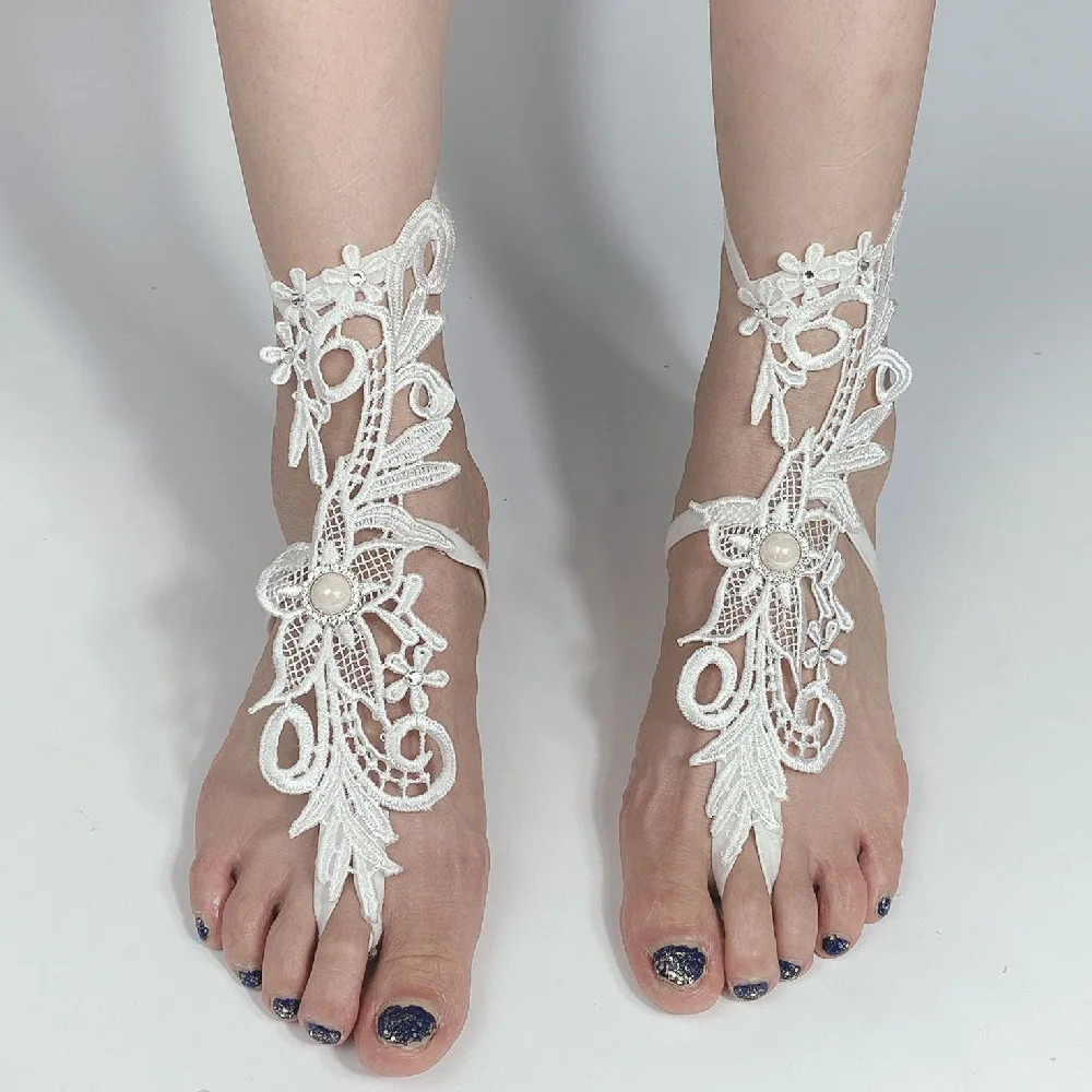 

Classic Bride Anklets Beach Foot Accessory For Bridal Handmade Lace Ankles Chain Wedding Accessories Tourism Commemoration