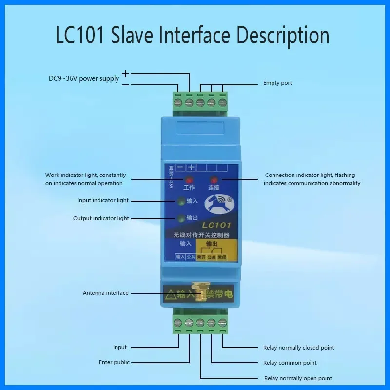 for Switch Quantity Wireless Transmission Module Remote Control Relay Output  1 master 4 slave wireless switch controller