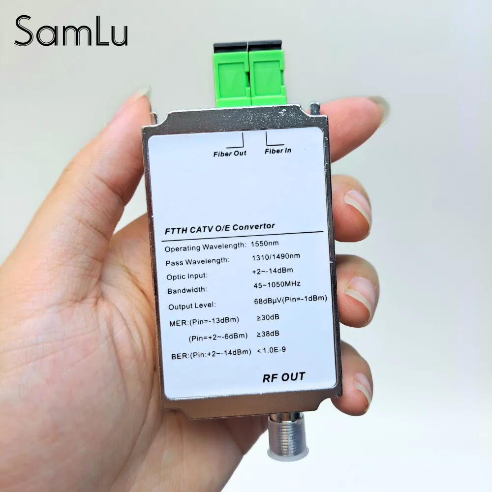 CATV Mini FTTH Receiver Fiber Optical WDM Node  1310nm/1490nm/1550nm Without power RF Converter Triplexer Minimode Indoor AGC
