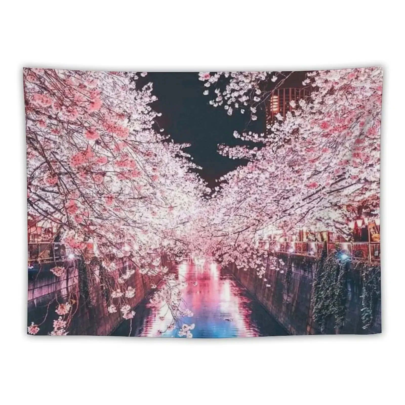 

Tokyo cherry blossoms - Japan lights Tapestry Room Aesthetic Bedrooms Decor Room Aesthetic Decor Tapestry