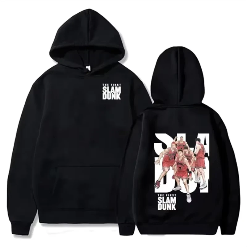 Anime Slam Dunk Hoodies de lã, pulôver casual com capuz, streetwear Hip Hop, moletons, Sakuragi Hanamichi Print Tops, outono