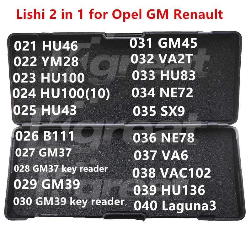 021-040 Lishi 2 in 1 2in1 HU46 YM28 HU100 HU43 B111 GM37 GM39 GM45 VA2T HU83 NE72 SX9 NE78 VA6 VAC102 HU136 Laguna3 for Opel GM