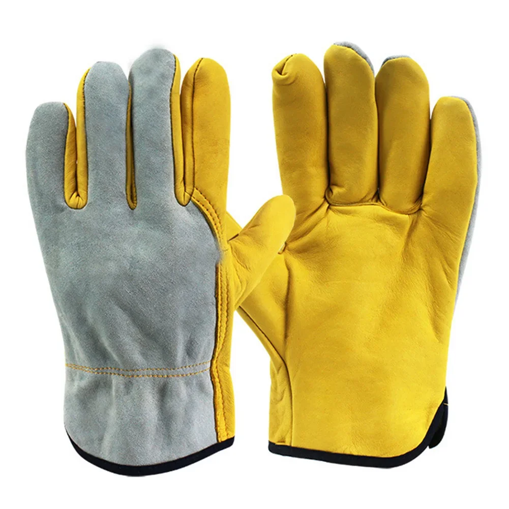 Work Gloves For Men Construction Working Gloves for Welding Fireproof Leather Working Gloves Protection Gloves Safety Supplies