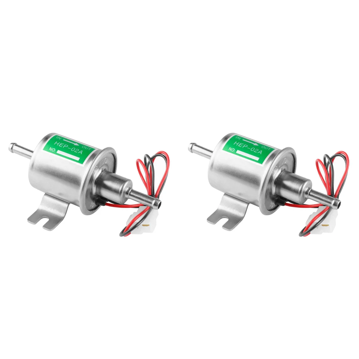 

2X Universal 12V HEP-02A Fuel Transfer Pump Inline Electric Low Pressure Fuel Pump Gas Fuel Pump