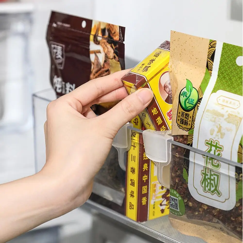 4 عبوات من سلات التخزين البلاستيكية الشفافة، زجاجة مقسمة للثلاجة، يمكن مقسمة للوازم المكتبية والمطبخ المنزلي #2