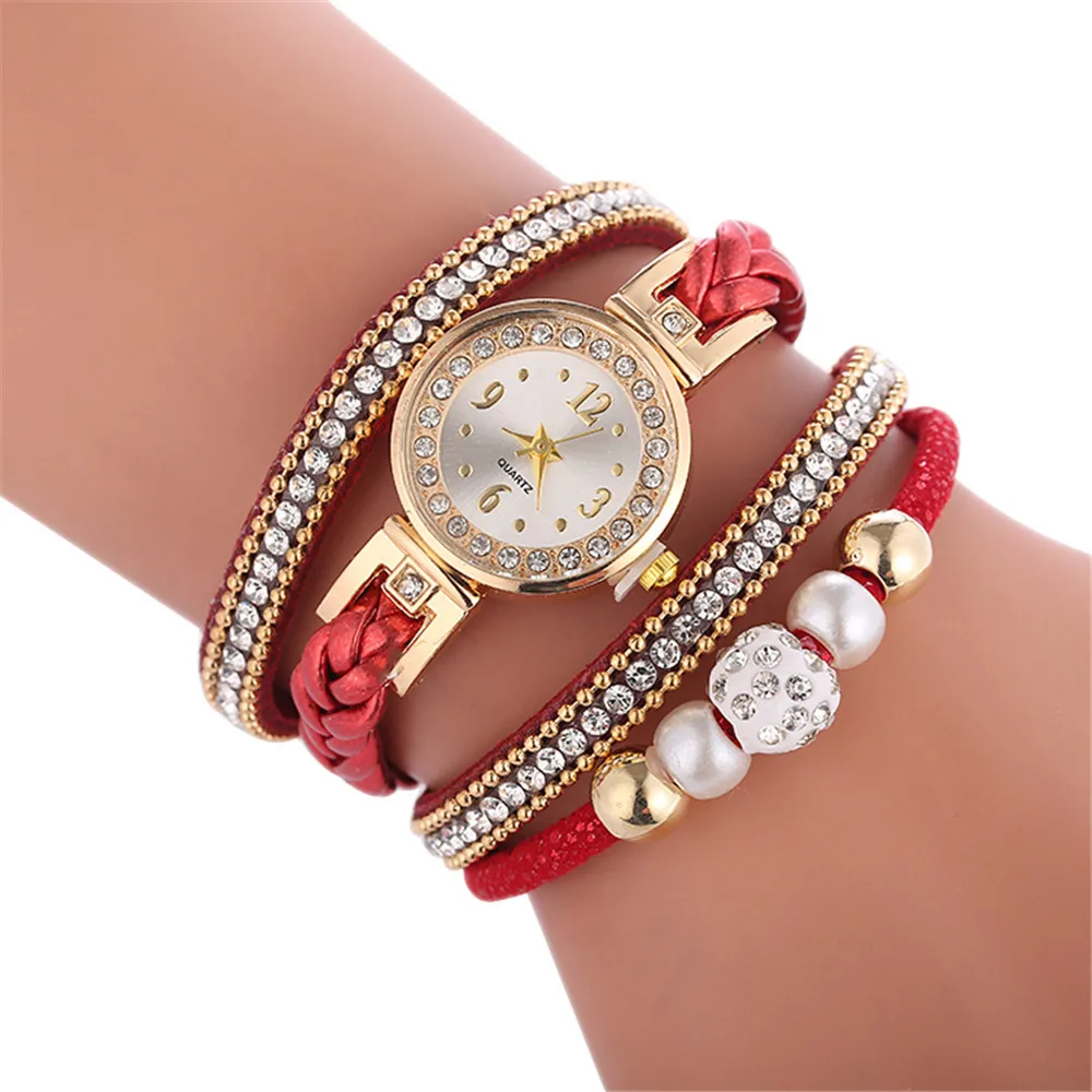 Relojes de pulsera para Mujer, pulsera envolvente, vestido de moda, reloj de pulsera para Mujer