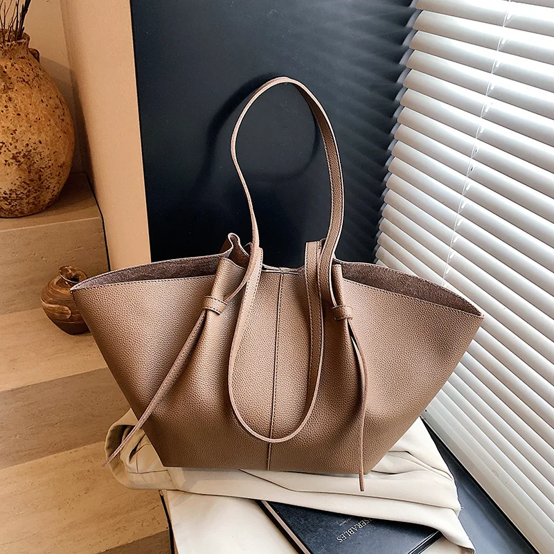 

Branded Designer Shoulder Tote Bags For Women Soft PU Leather 2-IN-1 Big Capacity Shopper Tote Set 2025 Luxury Designer Handbags