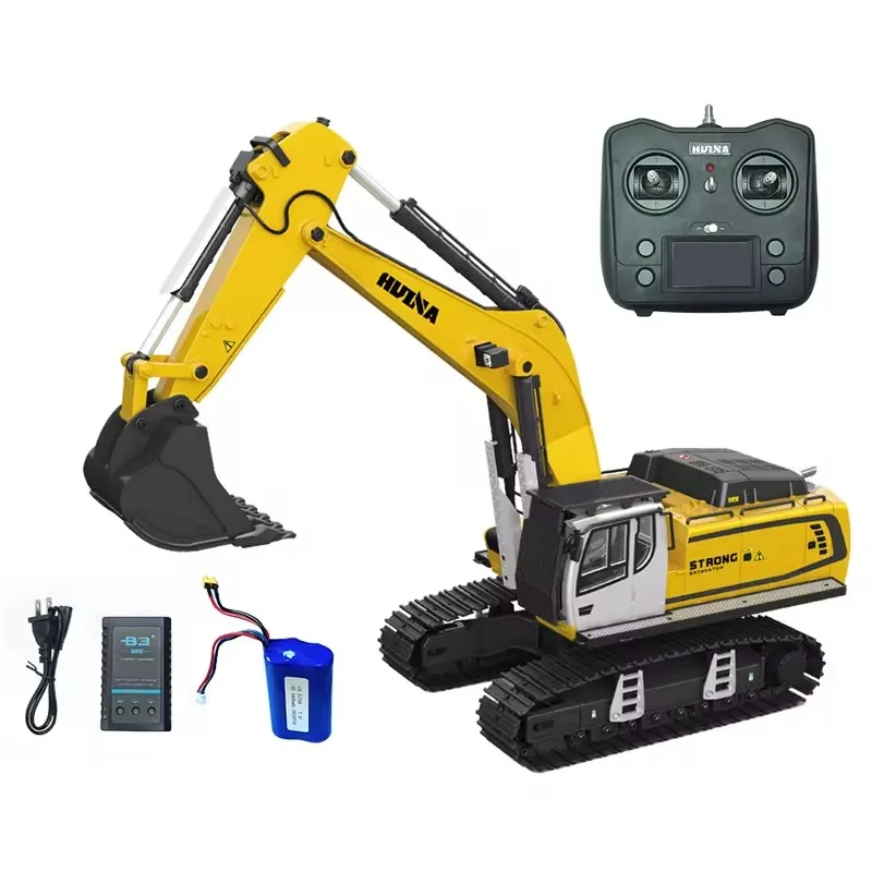 1:14 Construction Excavator Toy 24-channel Rc Engineering Digger Truck With Remote Control Charging Cable Body Battery