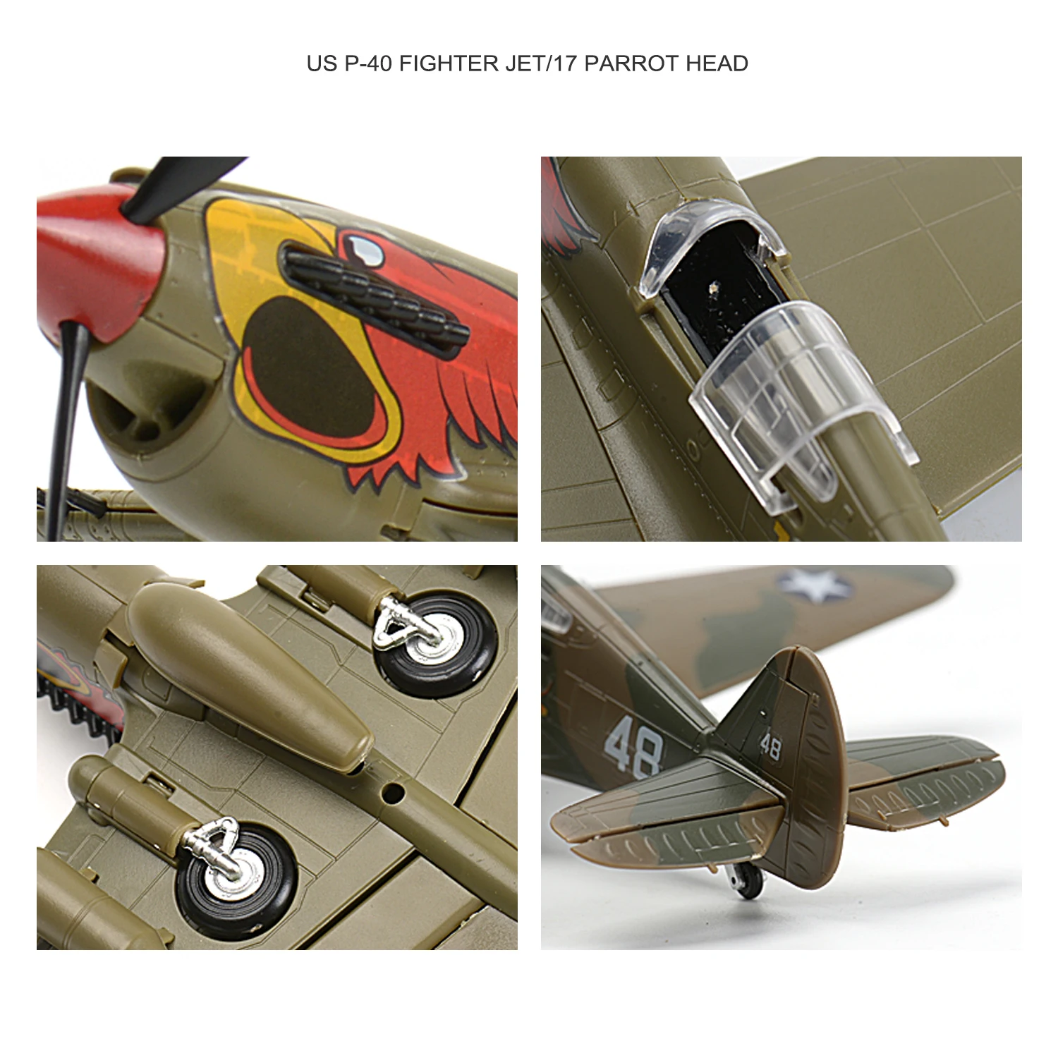1/48 WWII US Air Force P-40 Military Fighter Model F4U Corsair P51 Hurricane BF109 Assemble Model Airplane DIY Puzzle Toy Gift