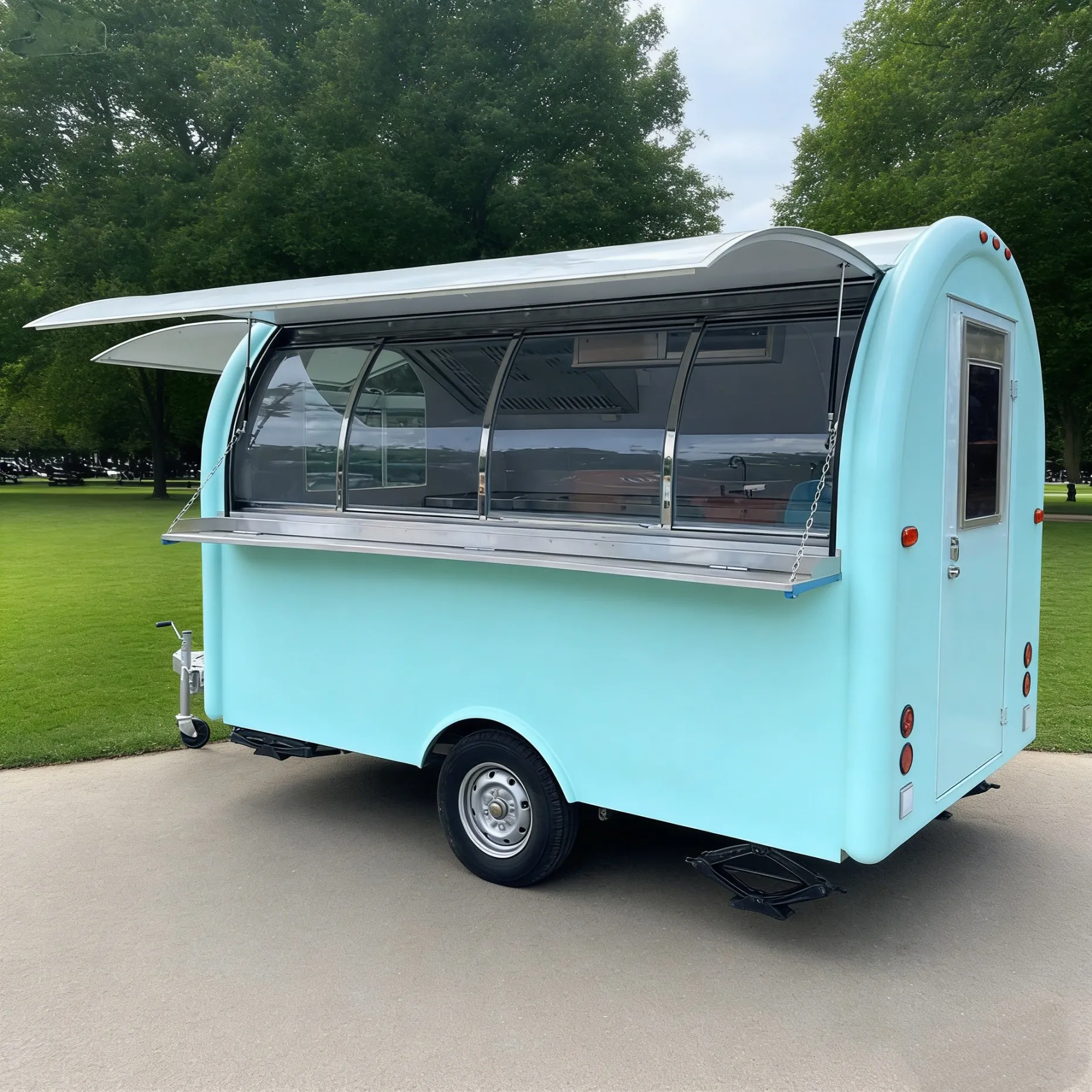 Gelato Trailer Mobile Street Kitchen CE DOT Vin 12 FT Food Truck Concession Trailer Mobile Food Trailer with Full Kitchen
