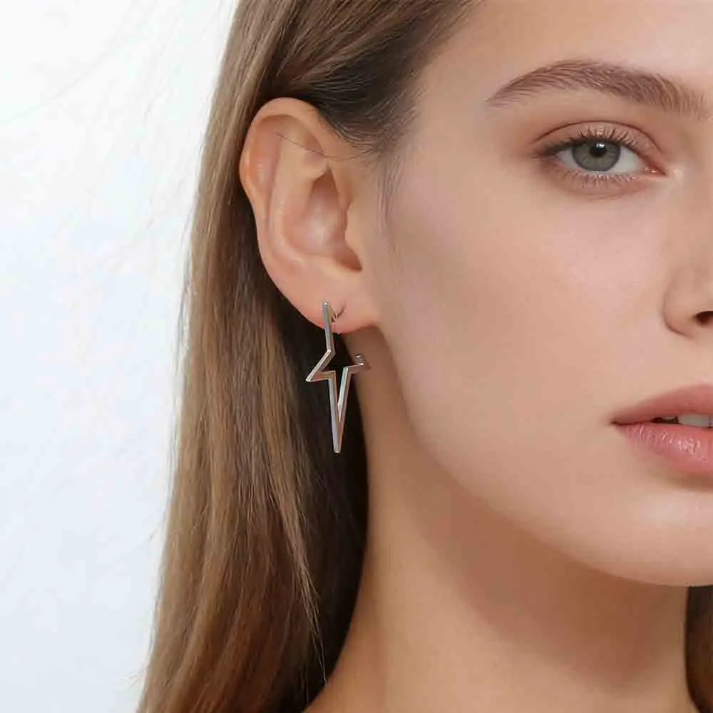 Skyrim Fashion Big Star Stud Earrings Irregular Geometric Korean Stainless Steel Earring Minimalist Jewelry for Women Gift