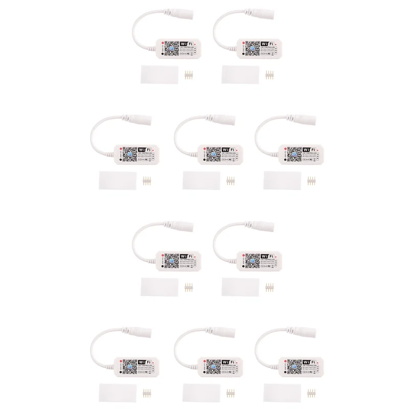

ABZW 10X RGB светодиодная лента с голосовым управлением работает с Alexa и Google, интеллектуальный контроллер WIFI с бесплатным приложением через IOS или Android