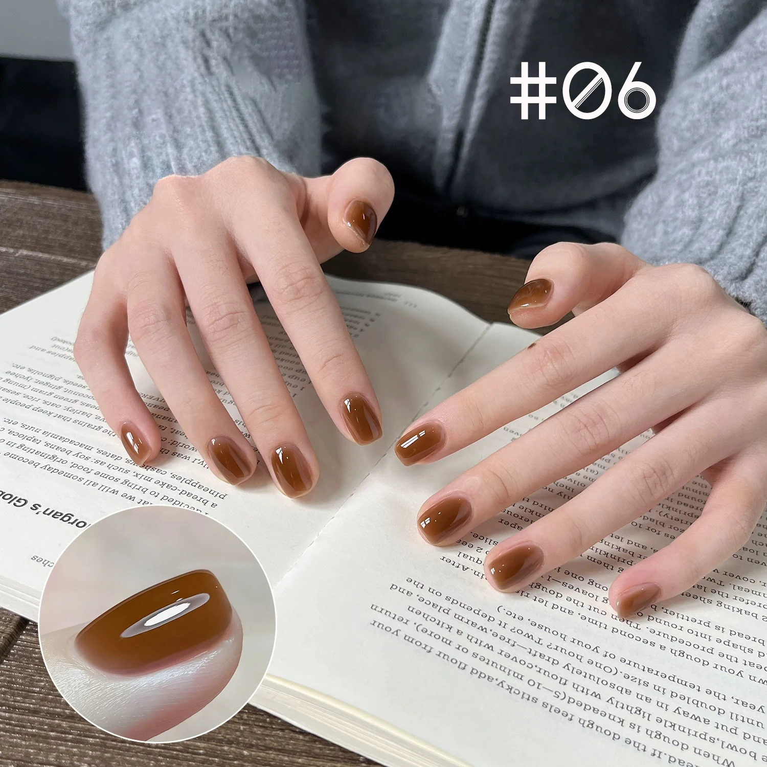 1pcs TC 2026 New Semi Transparent Maillard Brown Gel Nail Polish Moistening Pure Desire Whitening Pink Wine Red Nail Art