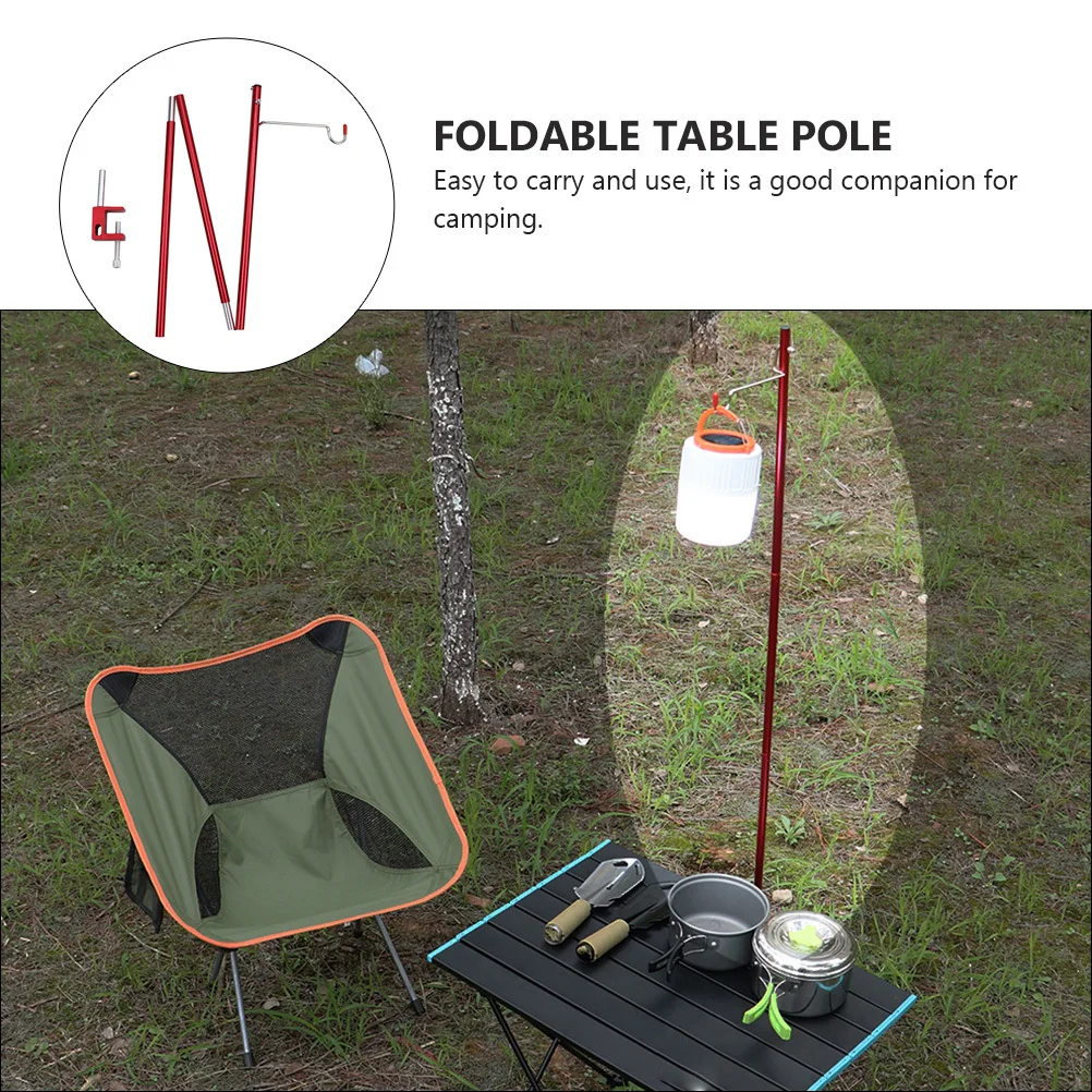 

1Pcs Foldable Lighting Bracket Aluminum Alloy Pole Portable Lantern Stand Camping Outdoor Brackets Foldable Table Pole