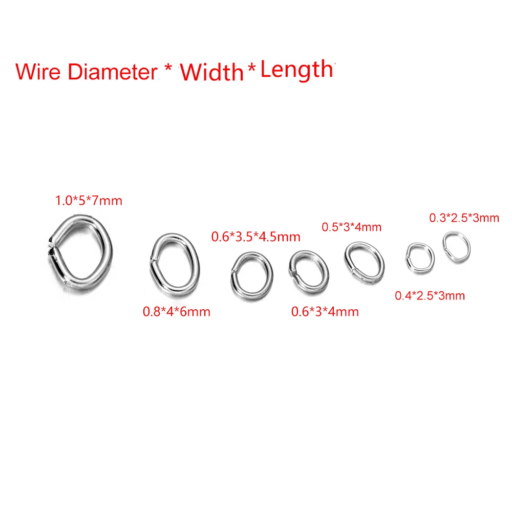 200pcs Oval Strong Stainless Steel Split Jump Rings Necklace Connectors For Diy Jewelry Making Bracelet Accessories Supplies