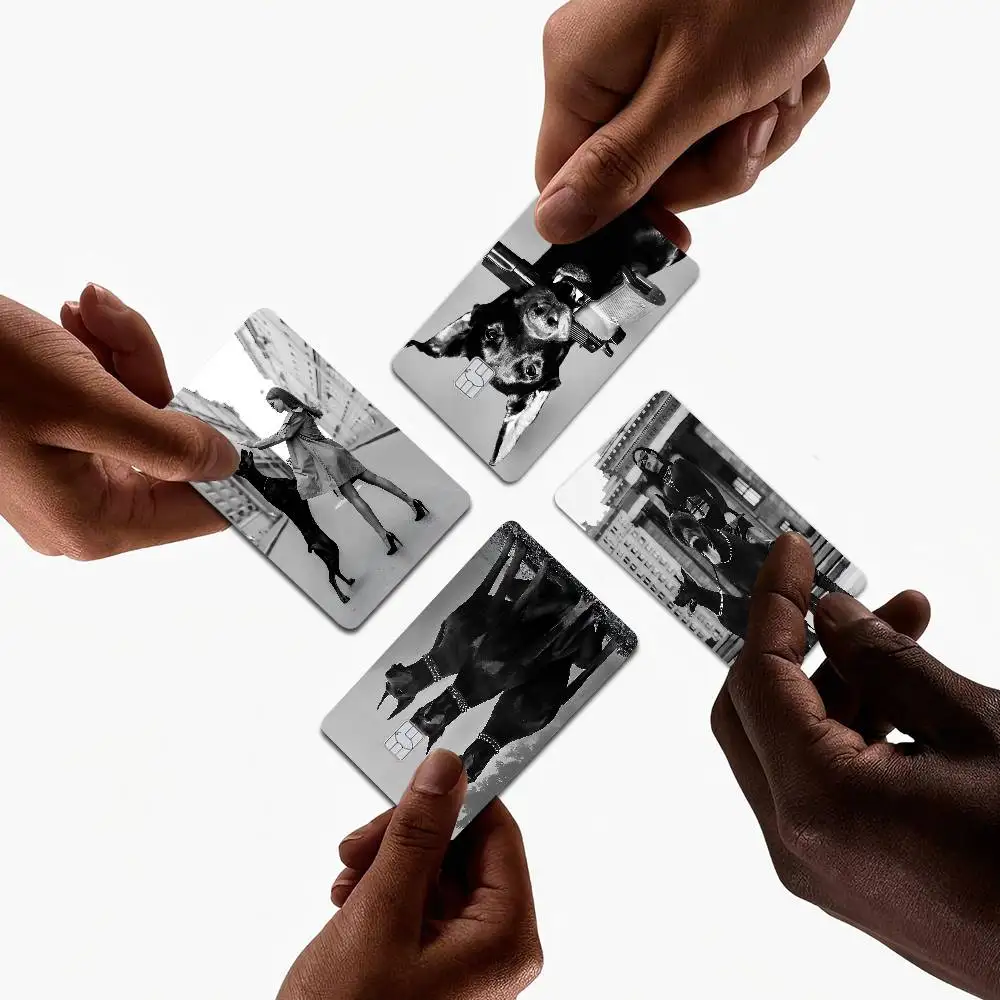 

Fashion Modern Black White Doberman 100% Hot Sale Amine Credit Debit Bank Card Bus Card Film Skin Sticker