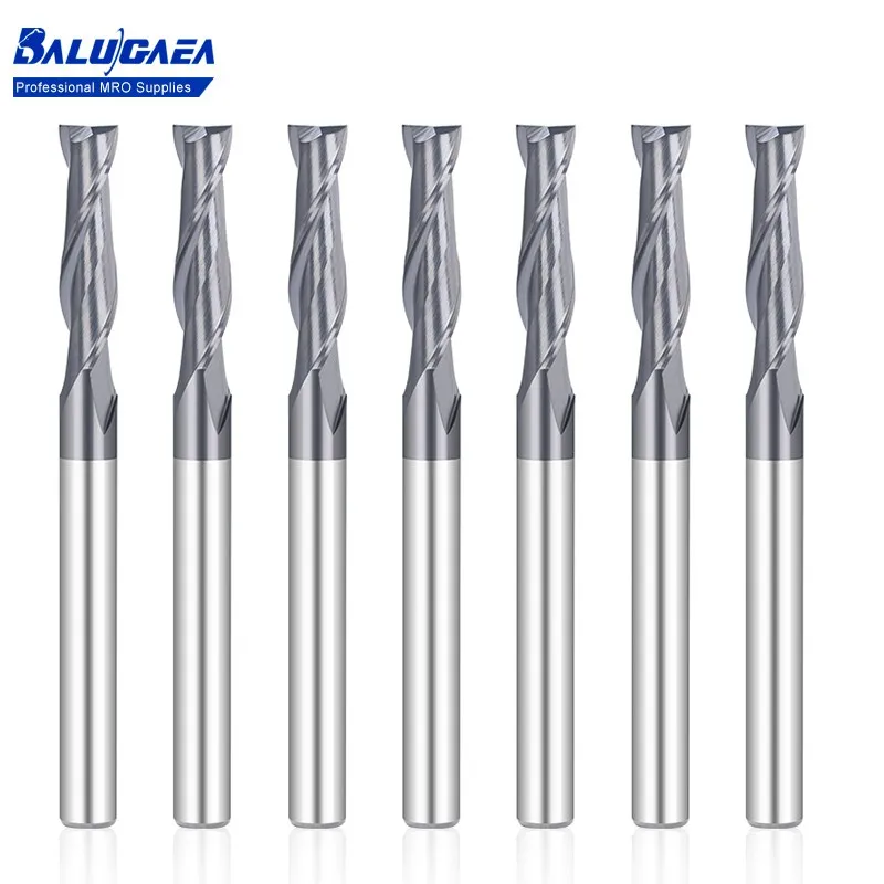 

Two Flutes Square Nose End Mill Carbide Upcut CNC Router Bits TiALN Coated, 1/4 inch 1/2 inch Shank Milling Cutter