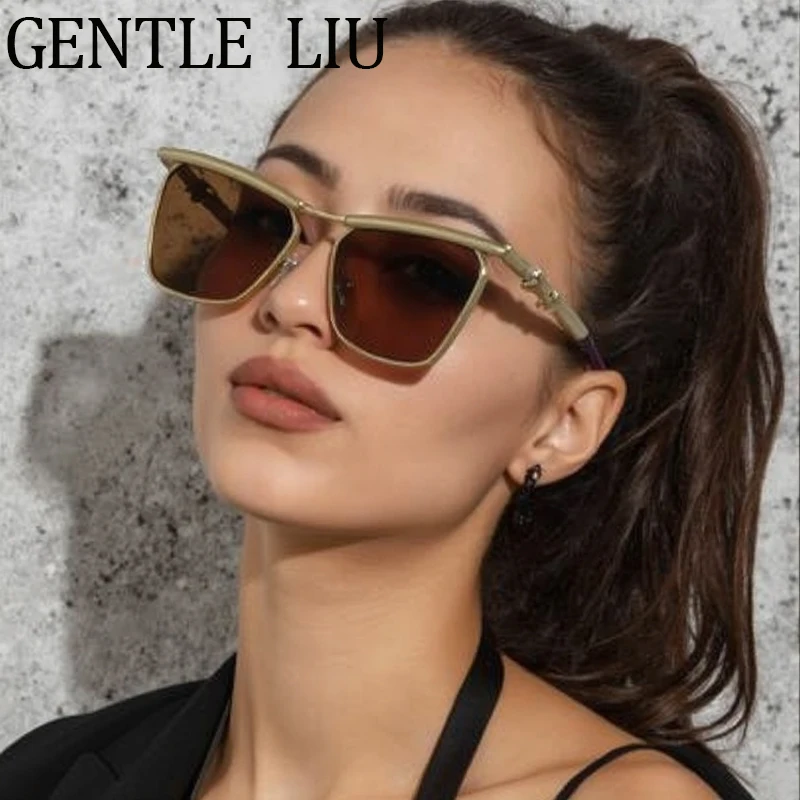 

Vintage Sexy Cat Eye Sunglasses Women 2025 Luxury Brand Metal Frame Sun Glasses Steampunk Outdoor Eyewear Driving UV400 Shades