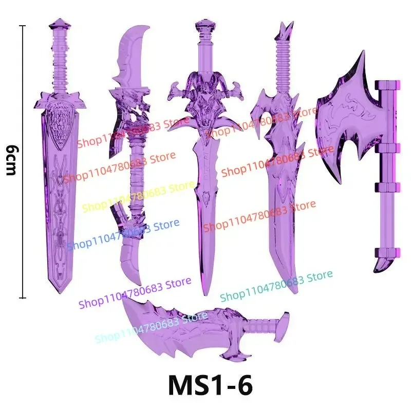 MOC ビルディングブロック紫バトルアックスシールドアクセサリーミニフィギュア組立モデルディスプレイアニメおもちゃアクセサリーギフトグッズ