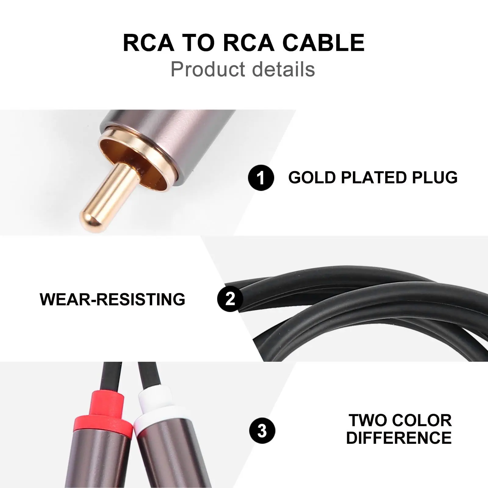 

1 Meter Male To Male Audio Cable Aluminum Alloy Shell Gold Plated Plug Copper Conductor Braided Shielding Pvc Jacket For Gaming