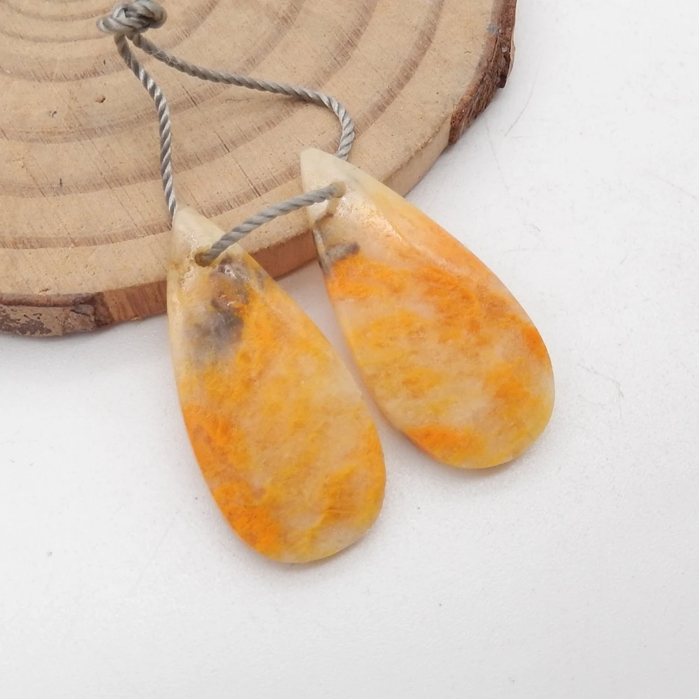 Natural Bumble Bee Stone Water Drop Earrings For Women,Simple Fashion Handmade DIY Jewelry Gemstone