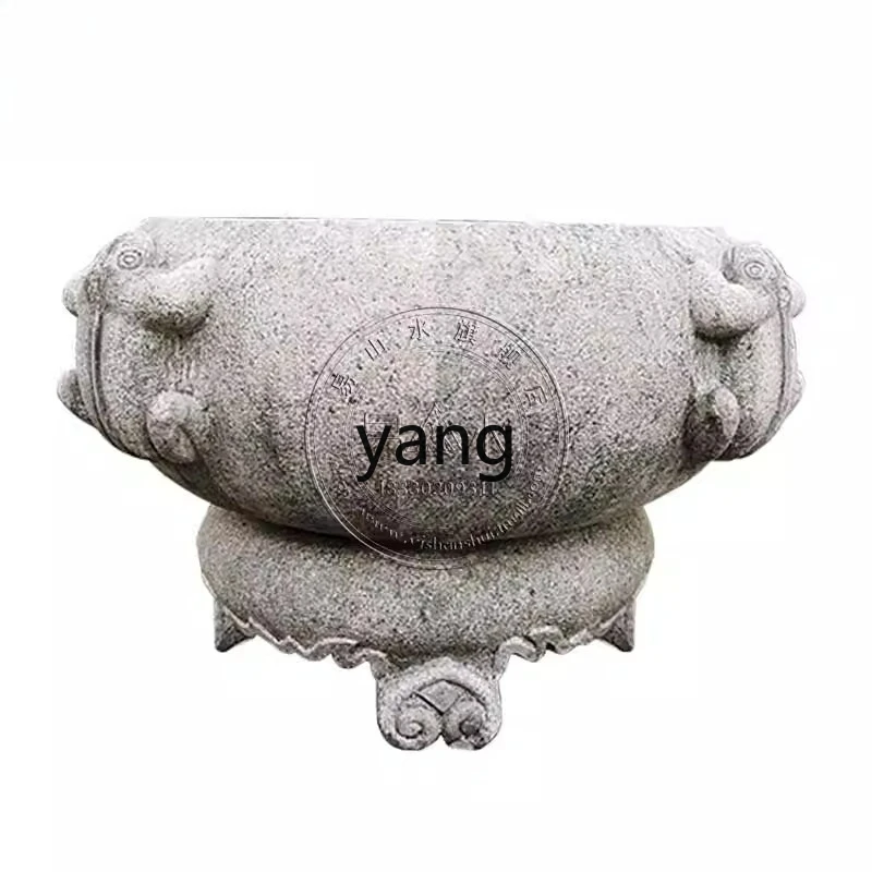 

Lhh Natural Stone Golden Toad Wealth-Attracting Courtyard Door Large Stone Vase for Planting Flowers and Raising Fish