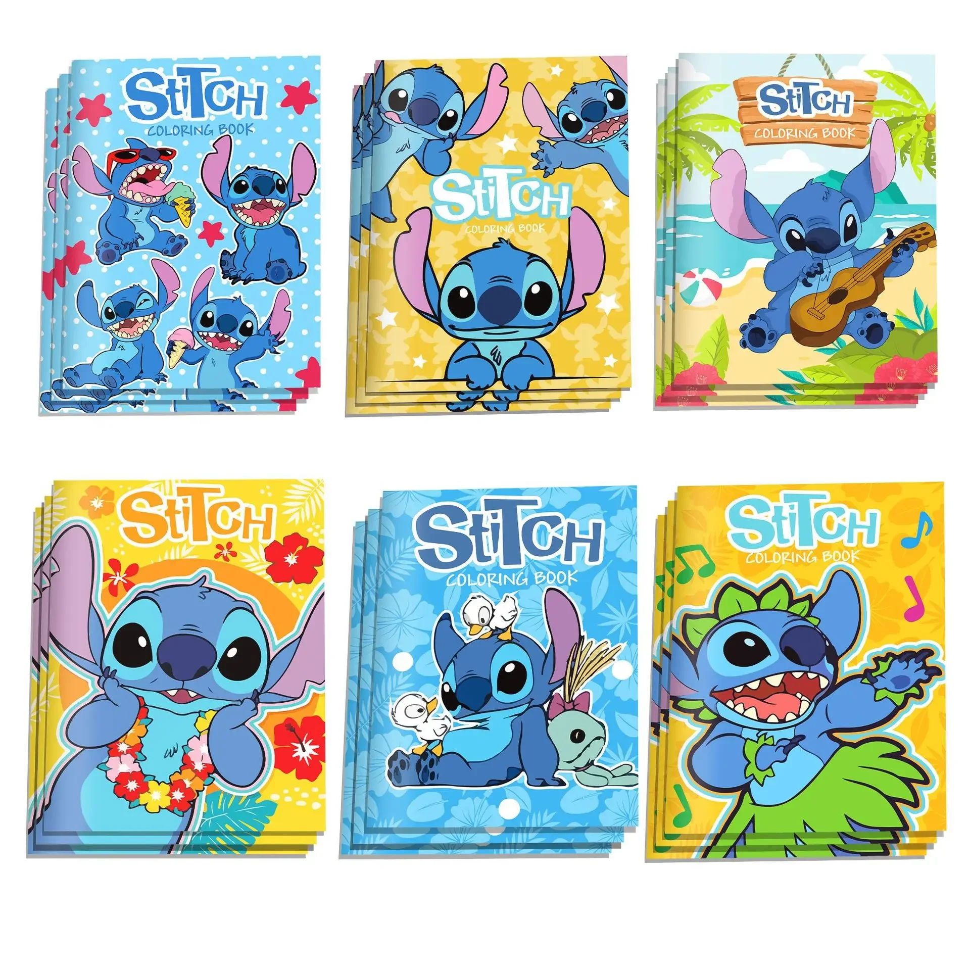 NEW Disney Stitch Anime Color DIY Coloring Book Children\'s Party Cartoon Color Graffiti Drawing Book Kids Learn painting Toys