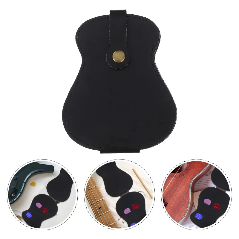 

1Pc Guitar Picks Holder Case Can Hold 18Pcs Variety Thickness Picks Storage Pouch Retro PU Leather Bag Bass Picks Storage Pouch