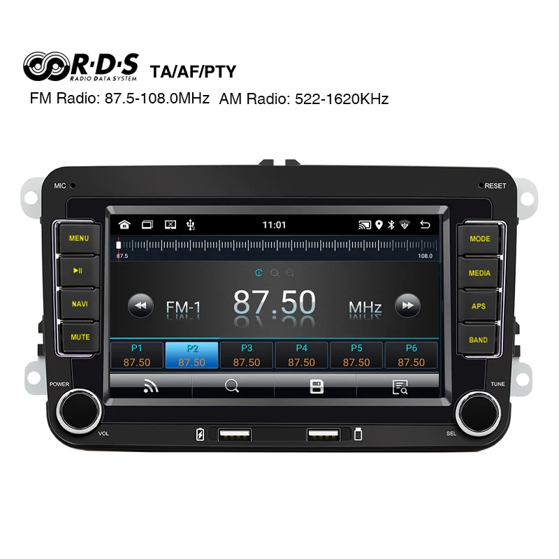 2 Din Car Android Wireless Carplay Bluetooth Handsfree Android-Auto RDS GPS Radio for Volkswagen Golf Mk5 Mk6 Jetta