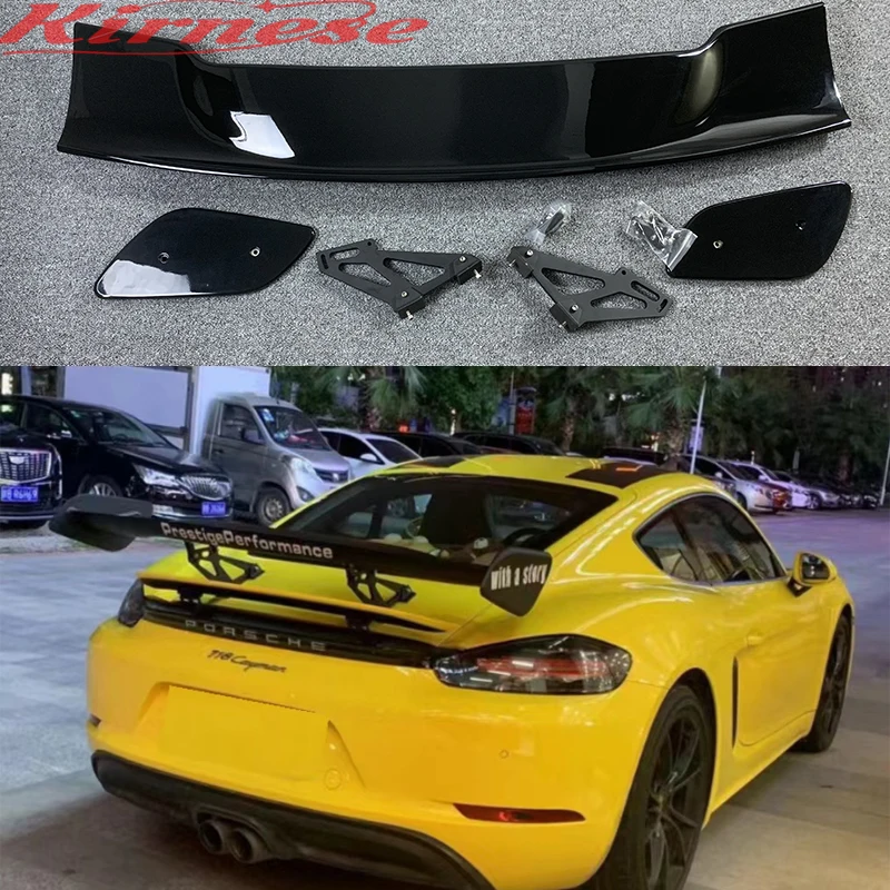 3D Carbon Fiber CAR REAR WING TRUNK SPOILER FOR FOR Porsche Cayman 981 986 987 718 GT 2016 2017 2018 2019 2020