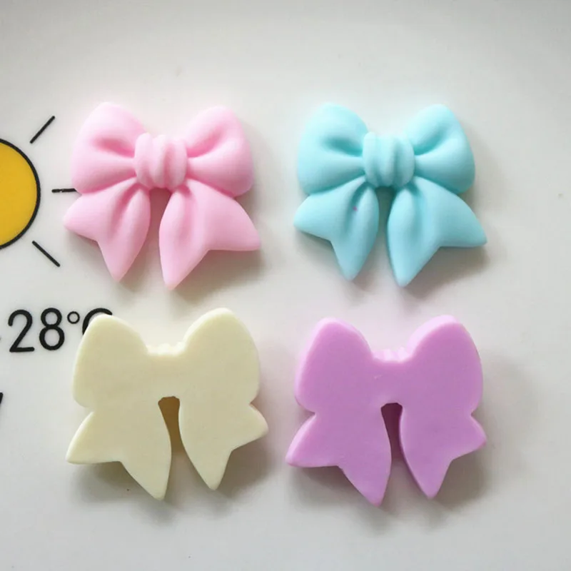 10PCS 30*29mm Bowknot Resin Decoration Crafts Flatback Cabochon Scrapbooking Fit Phone Decor Embellishments DIY Accessories