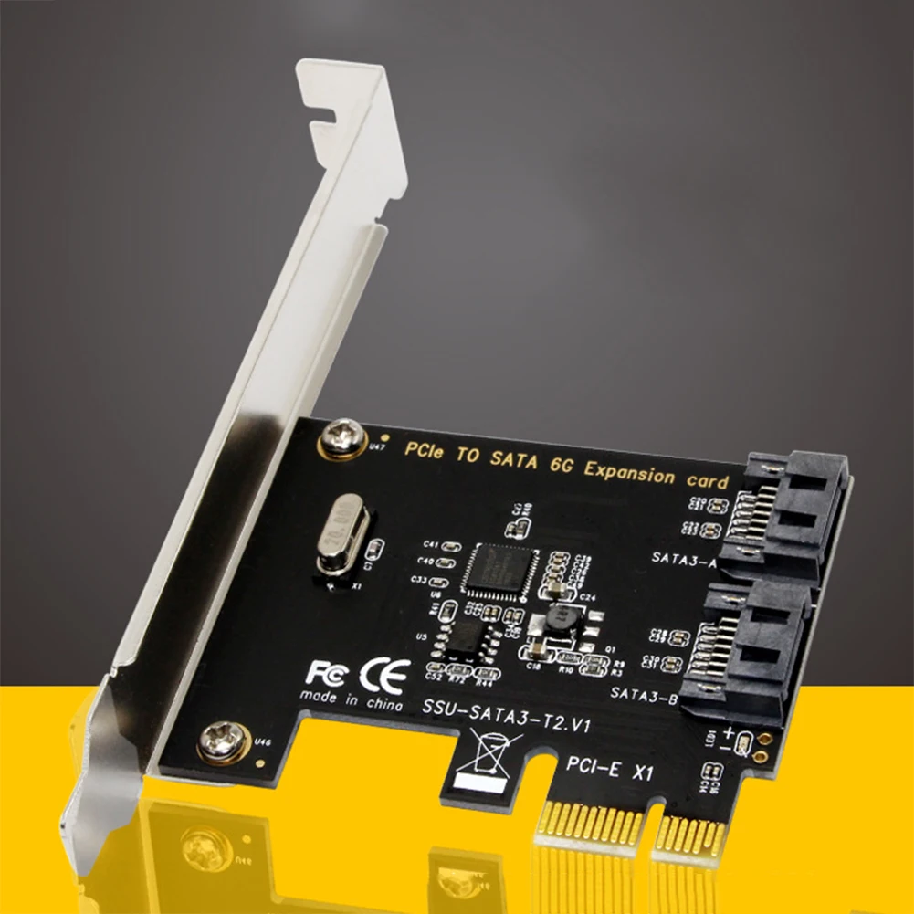 Adapter PCI-E na SATA 3.0 6 Gbps Karta rozszerzeń PCIe SATA 2 porty dla Windows (R) XP/Server2003/Vista/7/8