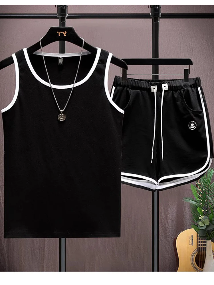 

Комплект спортивной одежды для мальчиков: летний хлопковый костюм из двух предметов для бега и баскетбола, повседневный, от Knkvip Orig...