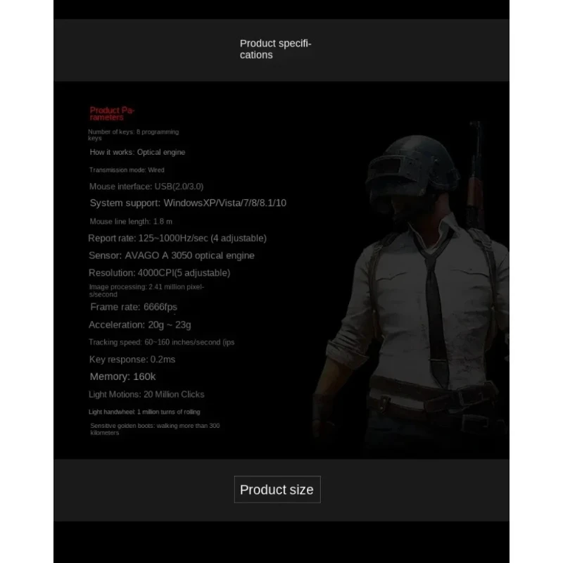 ماوس ألعاب سلكي A4tech A91 مع برنامج تشغيل برمجة ماكرو للكمبيوتر المكتبي والكمبيوتر المحمول - هدايا ملحقات الماوس الرياضية الإلكترونية