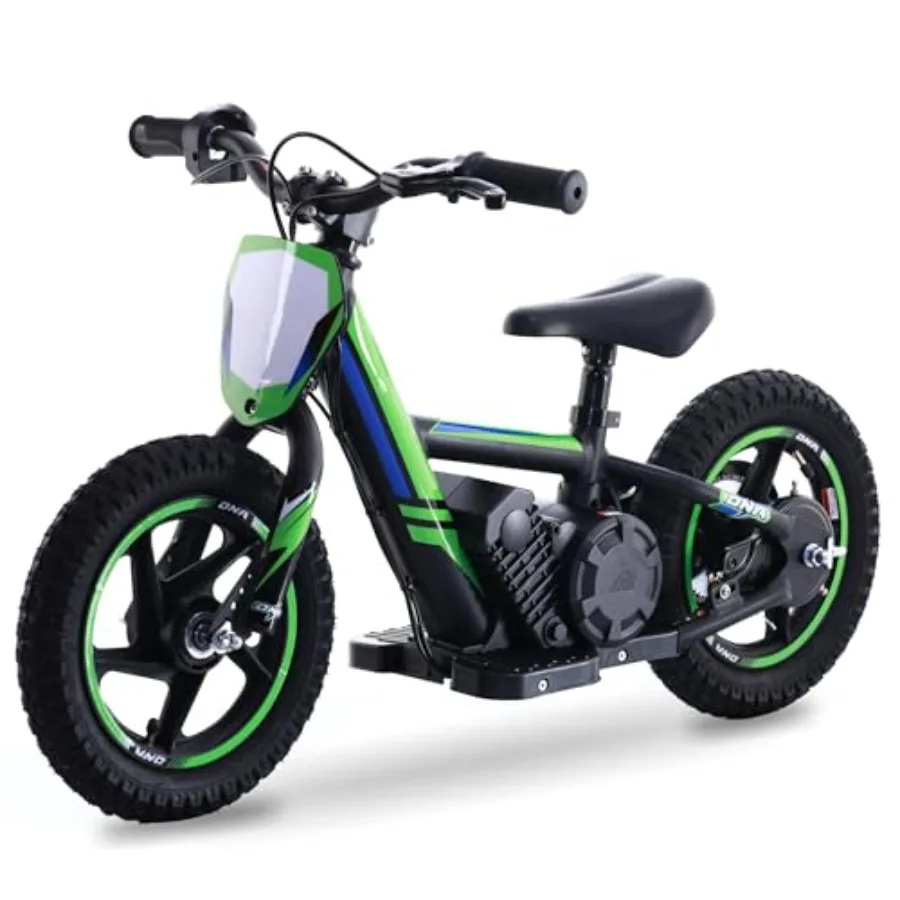 

Electric Dirt Bike for Aged 3-6 with Aluminum Frame 24V Detachable Battery 12IN Knobby Tires 2 Power Modes Racing Grade 170W Mo