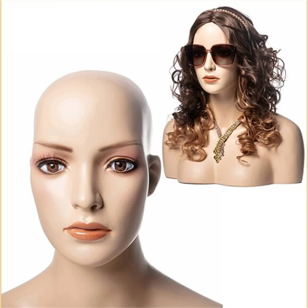 Female Mannequin Body with Shoulder for No Wig, European Dark Jewelry,Female Head Art, Realistic for Doll Display, E185, 20Style