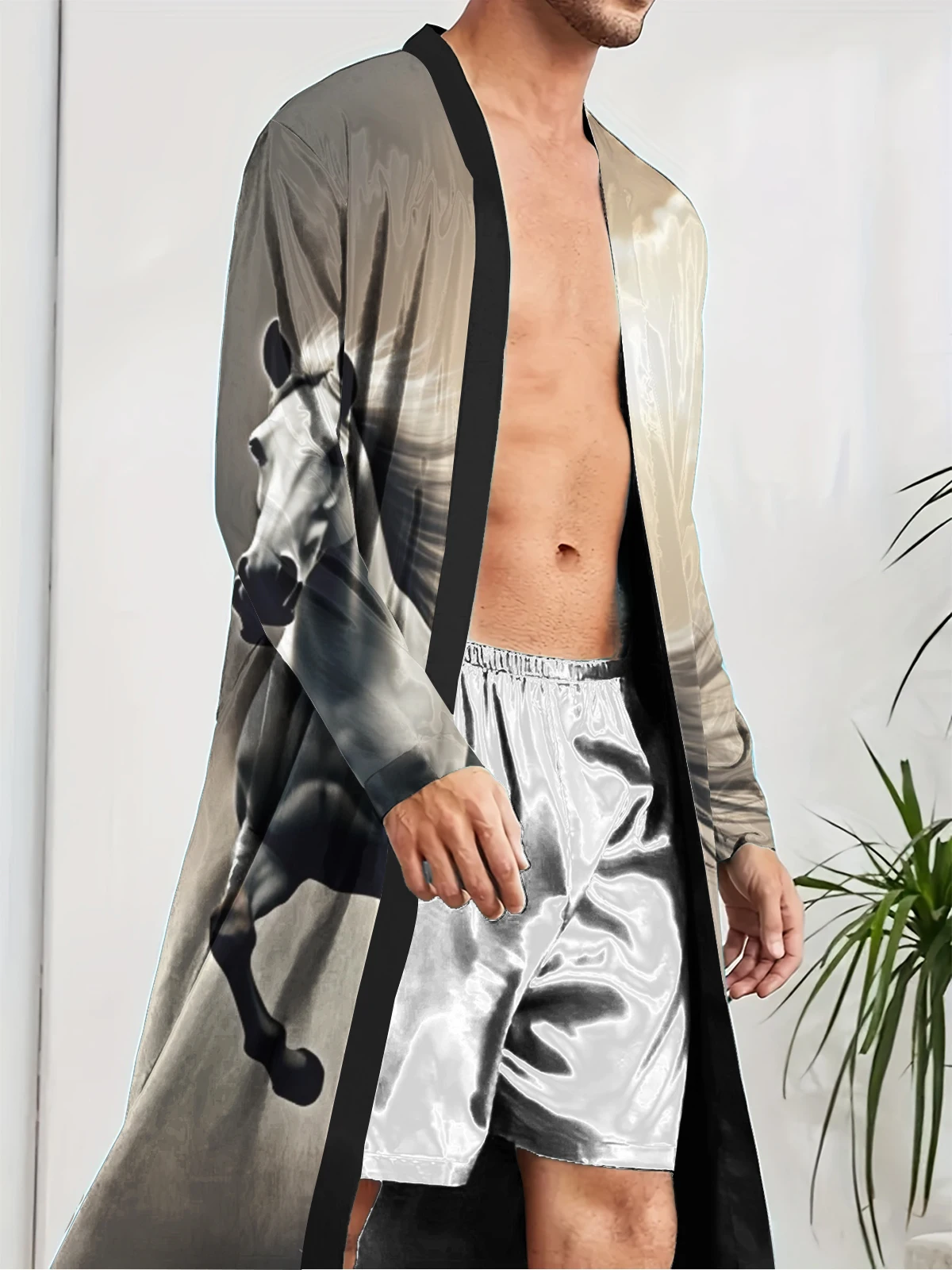1pcs Men's Robes 2026 Spring/Summer sleepwear Graphic 3D Printed Bathrobe men Men's bathrobe Sleepwear Breathable bath robe