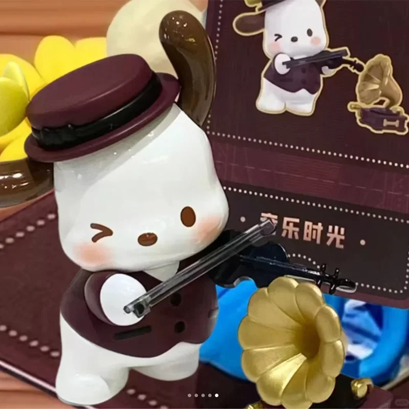 Miniso Sanrio Pachacco Blind Box Series Toptoy Vintage Time Train Hand Action Figure Tabletop Decoration Perfect Gift For Friend