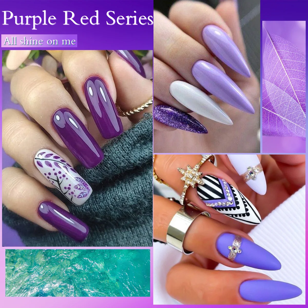 8-Farben-Gel-Nagellack-Set, All Seasons Shades Orange Rot Gelb Makronen Glitzer Gel Nail Soak Off Gel Polish Pumpkin Maple L