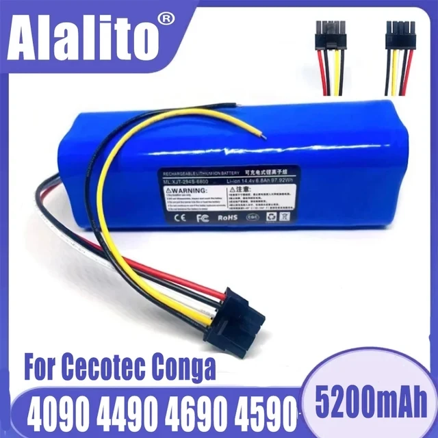 

6500mAh Li-ion For CECOTEC CONGA 4090 4490 4690 4590 Robot Vacuum Cleaner Accessories Battery replacement