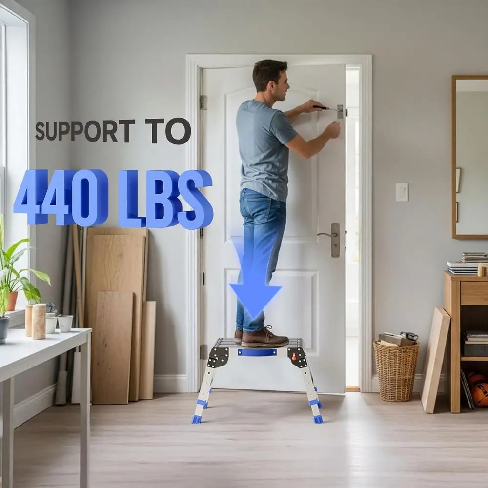 مقعد ألومنيوم بارتفاع قابل للتعديل للبالغين - خفيف الوزن، محمول، جاهز للاستخدام في الهواء الطلق، يحمل ما يصل إلى 440 رطلًا #2