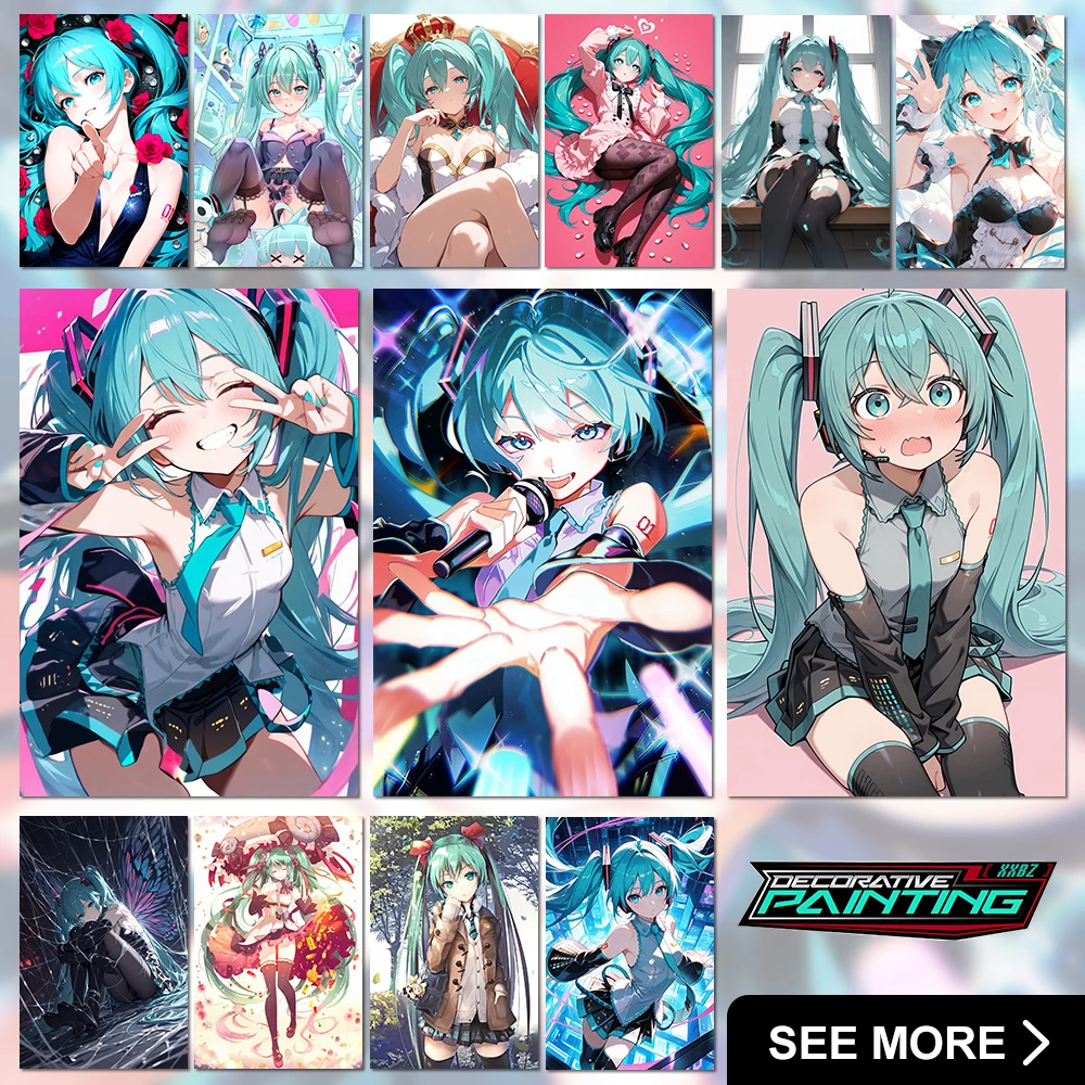 

Anime Hatsune Miku Canvas Painting Home Decor Picture Kawaii Virtual Characters Printed Poster For Living Room Wall Art No Frame