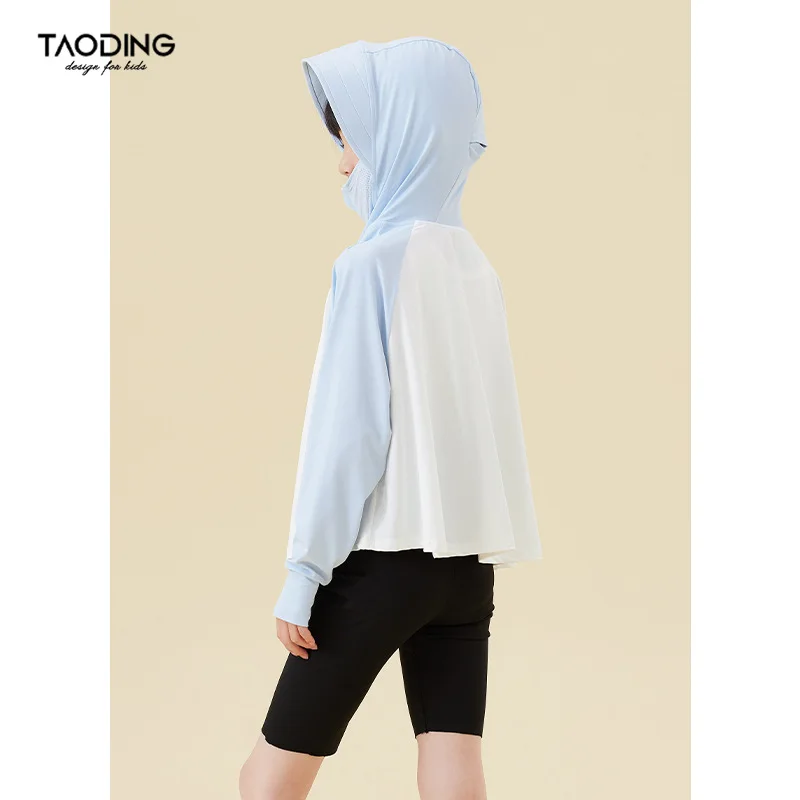 Baby Girl Top Children Clothing Girls Cool Sense Hooded Cape Sun Protection Clothing Summer 2024 New Children Sunshade Clothing